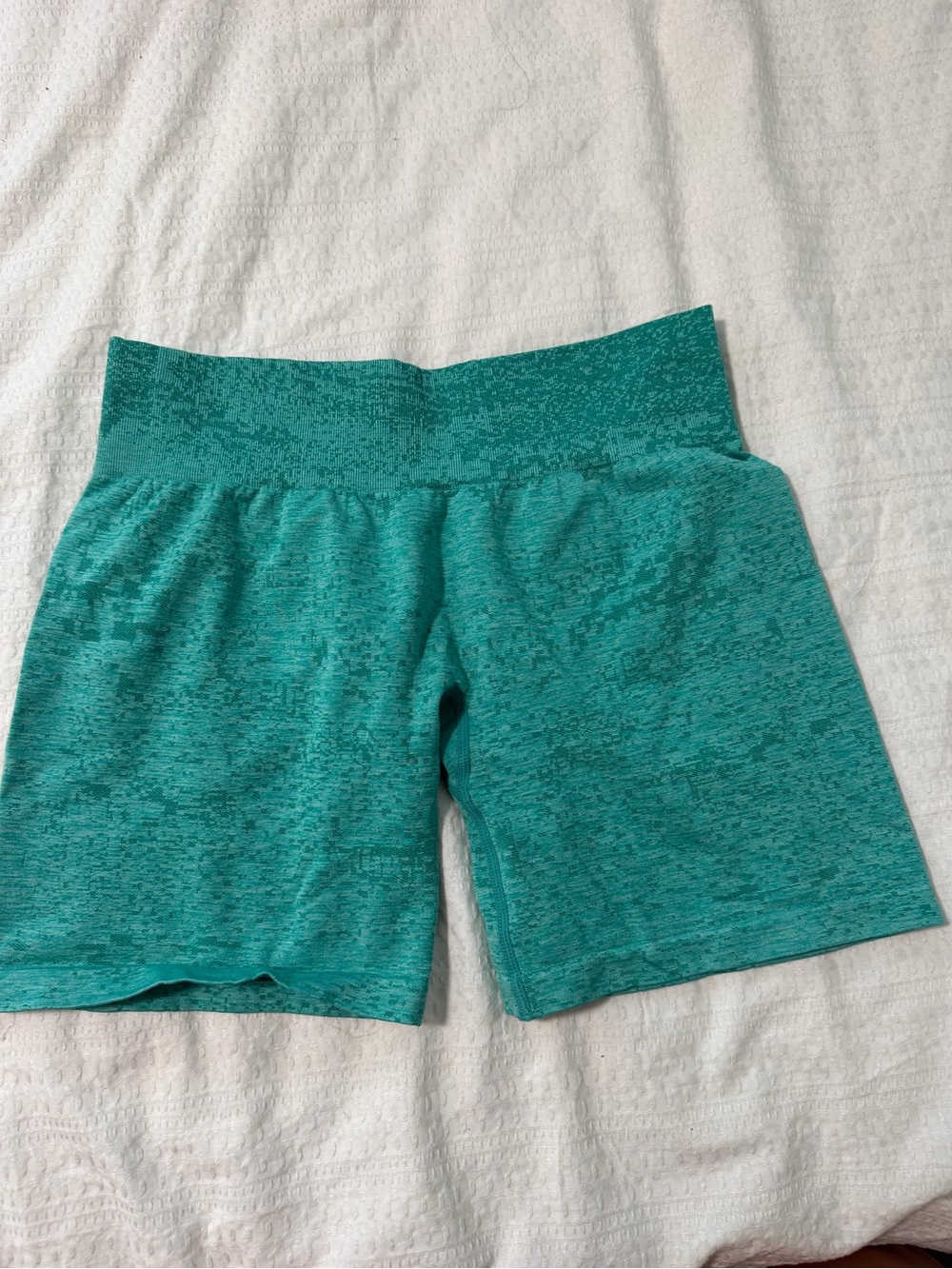 NVGTN Girls' Teal Marled Seamless Active Bike Shorts - Picture 2 of 2